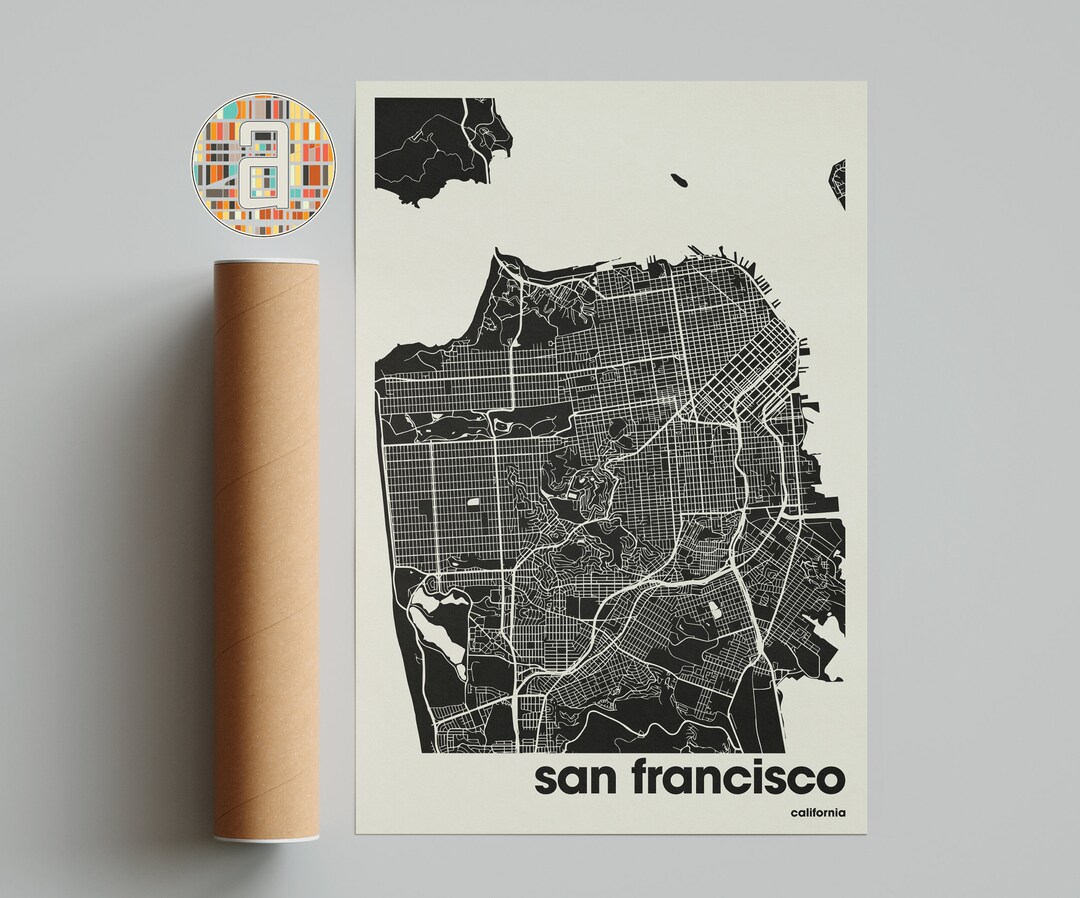 San Francisco Map, San Francisco Map Print, Minimalist Map, California ...