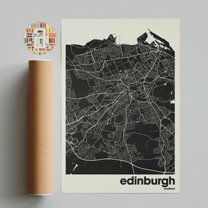 Carte d'Édimbourg, impression de carte d'Édimbourg, carte minimaliste, impression d'Écosse, décoration minimaliste, art mural imprimable, salon, décoration d'intérieur, galerie