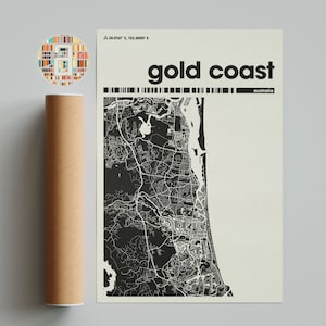 Gold Coast, Stadt Karte, Australien Stadt Karte, Minimalistischer Stadtplan, Moderne Stadt Karte, Individuelle Stadt Poster, Wand Dekoration, Büro Dekor