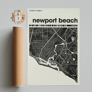 Mapa de Newport Beach, Impressão de Mapa de Newport Beach, Mapa Minimalista, Impressão da Califórnia, Decoração Minimalista, Arte de Parede para Imprimir, Sala de Estar, Decoração para Casa