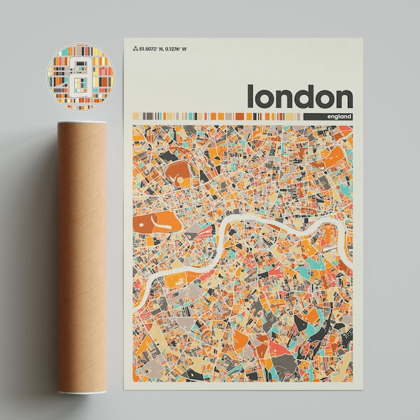 London Map, London Map Print, Minimalist Map, England Print, Minimalist Decor, Printable Wall Art, Living Room, Home Decor, Gallery Wall