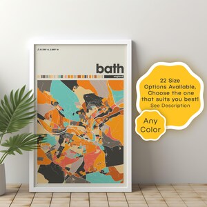 Bath UK City Map Poster: Minimalist Travel Art (Digital Download)