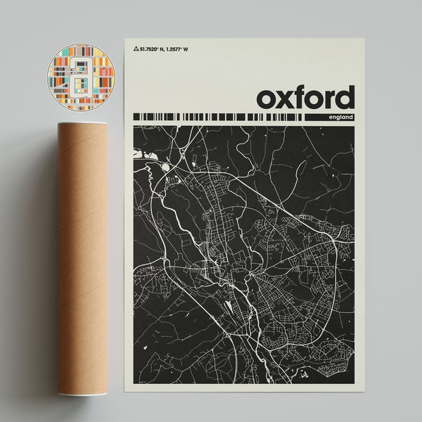 Oxford City Map, united kingdom England City Map, Minimalist City Map, Modern City Map, Custom City Poster, Wall Art Print, Home Decor