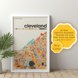 Cleveland Map Print: Custom Cityscape, Ohio Wall Art (Digital Download