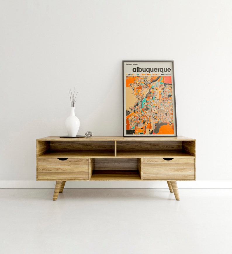 Albuquerque New Mexico Map Print – Colorful Minimalist Wall Art Poster for Home Office Decor, Southwest City Map Gift image 13
