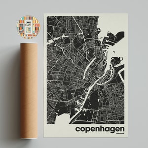 Kopenhagen Karte, Kopenhagen Karte Druck, minimalistische Karte, Dänemark Druck, minimalistisches Dekor, druckbare Wandkunst, Wohnzimmer, Dekoration, Galerie