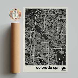 Colorado Springs-kaart, Colorado Springs-kaartafdruk, minimalistische kaart, Colorado-afdruk, minimalistisch decor, afdrukbare muurkunst, woonkamer, huis