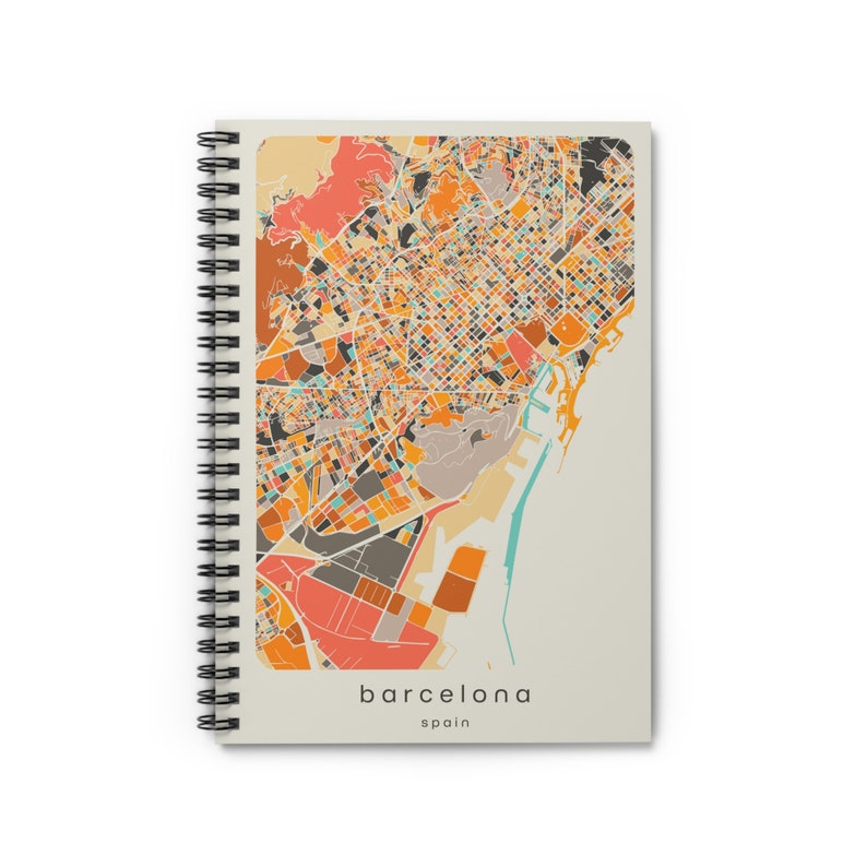 Barcelona Spain Travel Journal – City Map Souvenir Notebook for Home or ...