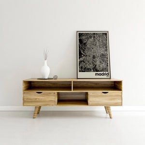 Madrid Schwarzweiß Karte Druck, Minimalistischer Stadtplan von Madrid Spanien, Moderne Wand Kunst Poster, Madrid Dekoration, Reisegeschenk