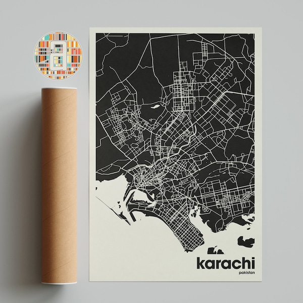 Karachi Map, Karachi Map Print, Minimalist Map, Pakistan Print, Minimalist Decor, Printable Wall Art, Living Room, Home Decor, Gallery Wall