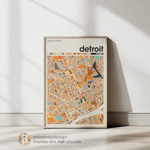 Detroit Michigan Map Print, Minimalist Detroit Wall Art, Digital Download, City Map Poster, Home Decor, Living Room Gallery Wall