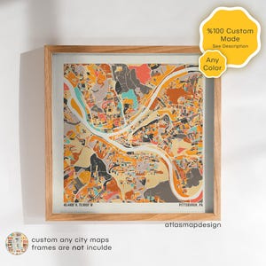 Impresión de mapa minimalista cuadrado personalizado, arte de ubicación de ciudad moderno personalizado para decoración de oficina de Airbnb, regalo de arte de pared cuadrado