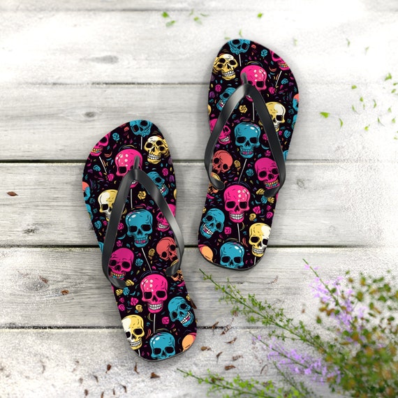 Goth flip flops on sale