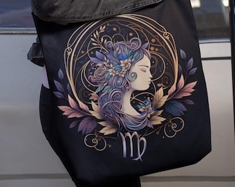 Virgo Zodiac Tote Bags, Virgo gift, Zodiac tote bag canvas, Virgo zodiac gift, Unique Zodiac Gift, Gift for her, tote bag design