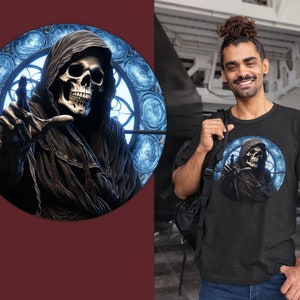 Grim Reaper Horror Shirt, Death Home Style, Gothic gift, Unique gift, Horror Novel, Gift for Him, Gift for her