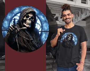 Grim Reaper Horror Shirt, Death Home Style, Gothic gift, Unique gift, Horror Novel, Gift for Him, Gift for her