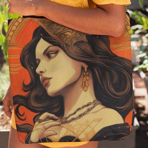 Cancer tarot Inspired Zodiac Tote Bags, Cancer gift, Zodiac tote bag canvas, Cancer zodiac gift, Unique Zodiac Gift, Gift for her