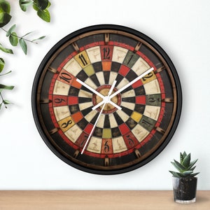 Retro Dartboard Clock, dart gifts, bar gifts, dart board, gifts for him, man cave, pub clock, game of darts
