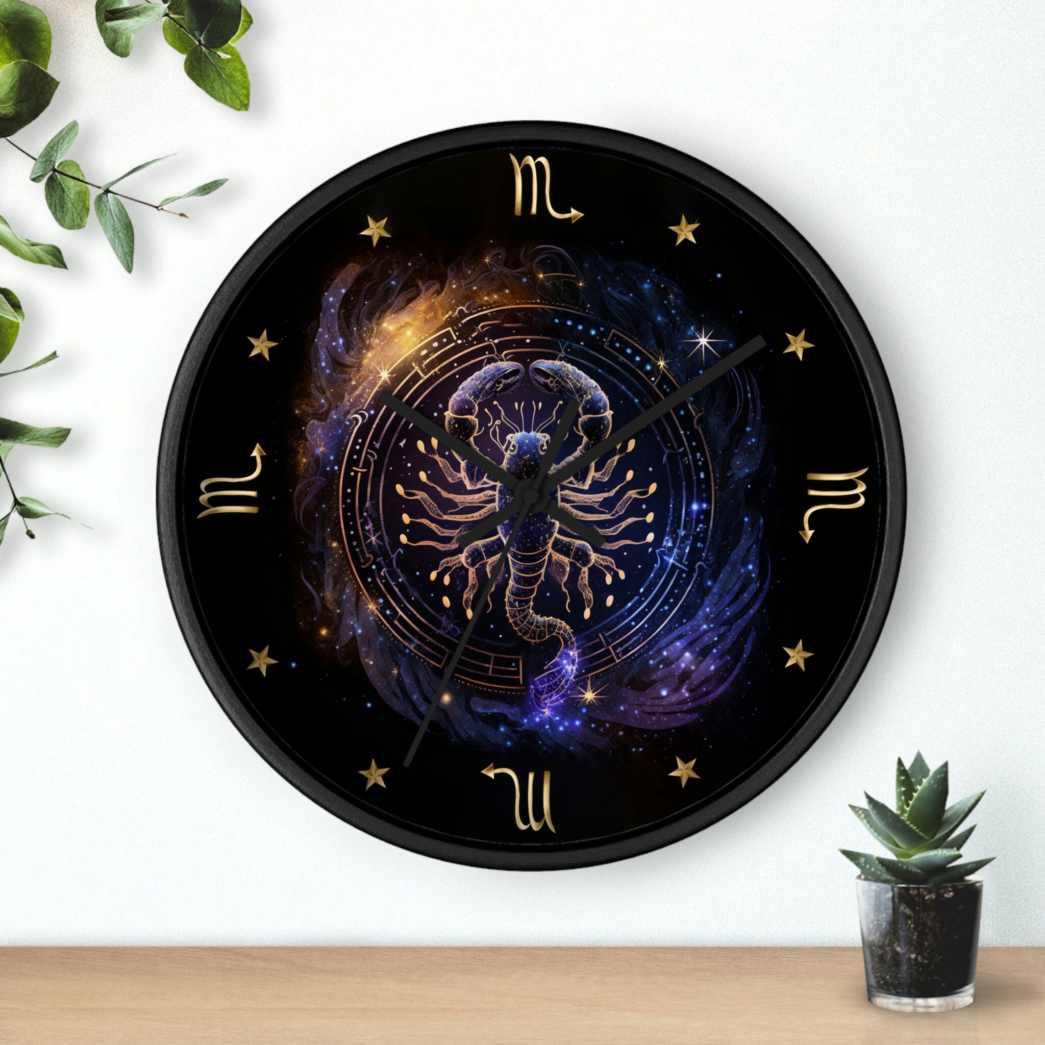 Scorpio Zodiac Wall Clock Zodiac Gifts Birthday Gift Wall Etsy