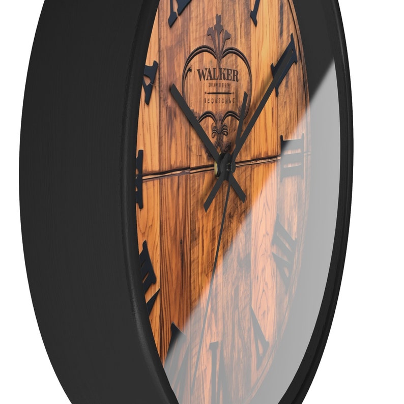 Whiskey Barrel Wall Clock, gift for him, whiskey, Johnnie Walker barrel, drinkers clock image 3