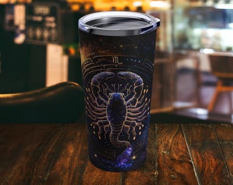 Bicchiere con segno zodiacale Scorpione, bicchiere con segno zodiacale Scorpione, regalo con segno zodiacale Scorpione, tazza con segno zodiacale Scorpione, 20 once