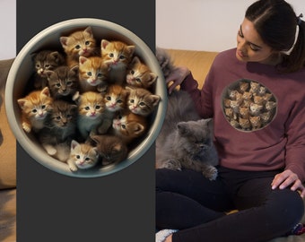 Cute Kittens sweatshirt, kitten shirt, cat lovers gift, cute cat shirt, cat mom shirts, gift for her, birthday gift