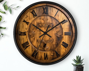 Whiskey Barrel Wall Clock, gift for him, whiskey, Johnnie Walker barrel, drinkers clock