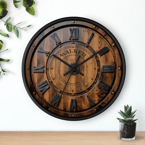 Whiskey Barrel Wall Clock, gift for him, whiskey, barrel, drinkers clock