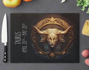 Tabla de cortar del zodiaco Tauro, regalo de Tauro, tabla de cortar, regalo del zodiaco Tauro, regalo único del zodiaco, regalo para ella, regalo para él