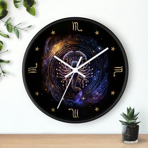 Scorpio Zodiac Wall Clock, Zodiac Gifts Birthday Gift, wall clock, Scorpio zodiac gift, Unique Zodiac Gift, Gift for her, gift for him.