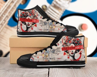 Unaufhaltsame Punk-Rock-Turnschuhe, Grunge-Turnschuhe, Punk-Rock-Turnschuhe, Empowering Sneakers, Boss Babe Geschenk, feministische Sneakers, Geschenk für sie