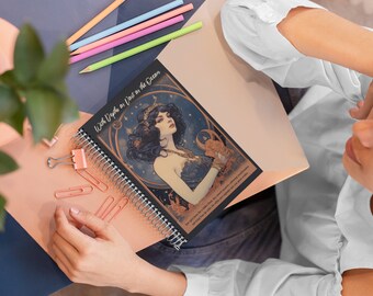 Cuaderno inspirado en el tarot de Escorpio, cuaderno de Escorpio, cuaderno de tarot, diario del zodiaco, diario del tarot, cuaderno de astrología, regalo para ella