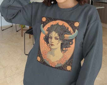 Sweat inspiré du tarot taureau, sweat taureau, sweat tarot, sweat zodiaque, sweat astrologie, cadeau pour elle