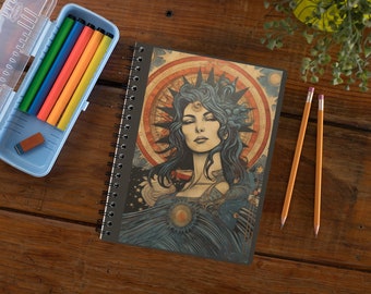 Cuaderno inspirado en el tarot de Acuario, cuaderno de Acuario, cuaderno de tarot, diario del zodiaco, diario del tarot, cuaderno de astrología, regalo para ella