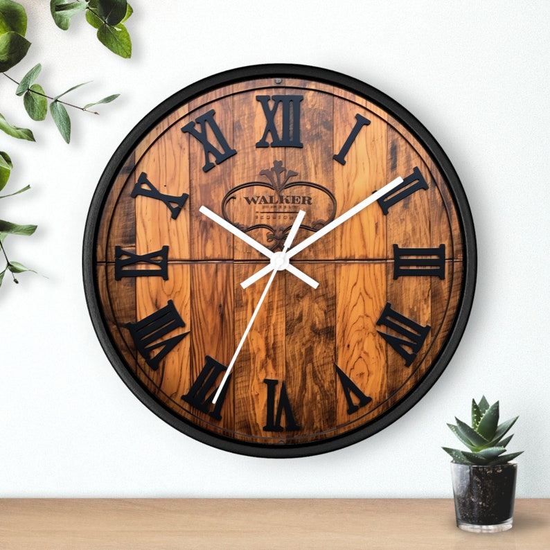 Whiskey Barrel Wall Clock, gift for him, whiskey, Johnnie Walker barrel, drinkers clock image 5