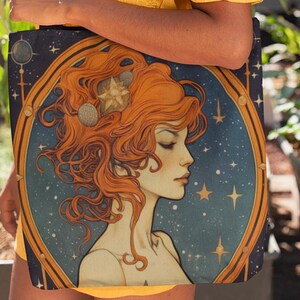 Cancer tarot Inspired Zodiac Tote Bags, Cancer gift, Zodiac tote bag canvas, Cancer zodiac gift, Unique Zodiac Gift, Gift for her