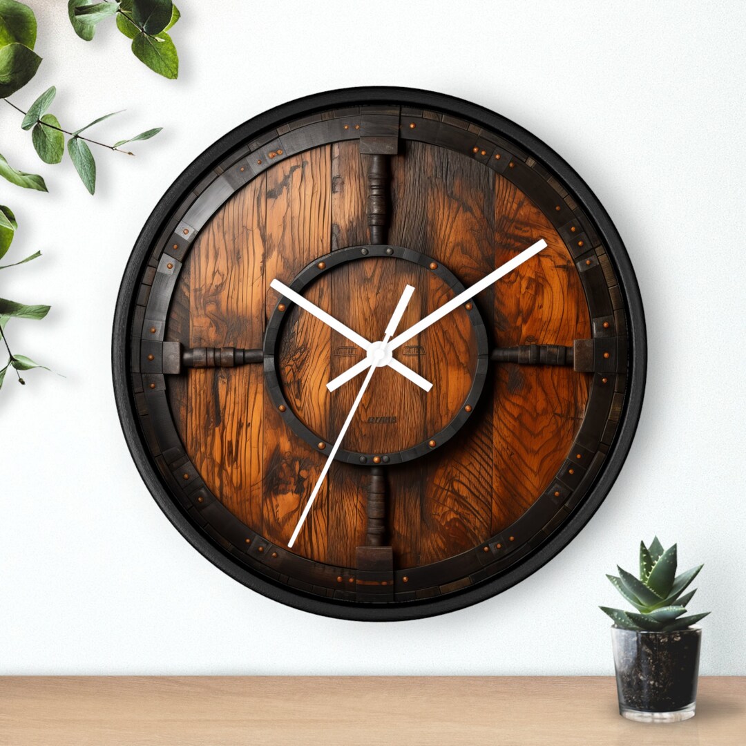 Whiskey Barrel Wall Clock, Gift for Him, Whiskey, Barrel, Drinkers