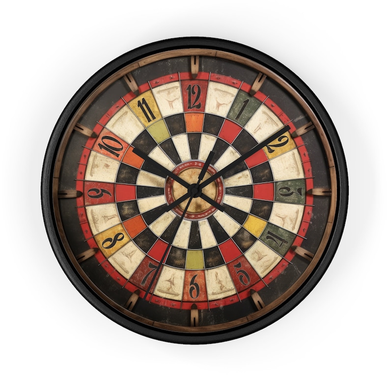 Retro Dartboard Clock, Dart Gifts, Bar Gifts, Dart Board, Gifts for Him