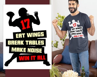 Buffalo Bills inspiriert Shirt, Bills Mafia, Breaking Tables, Buffalo Wings essen, Josh Allen, 17, Winning Games, NFL, Sport Geschenk für ihn