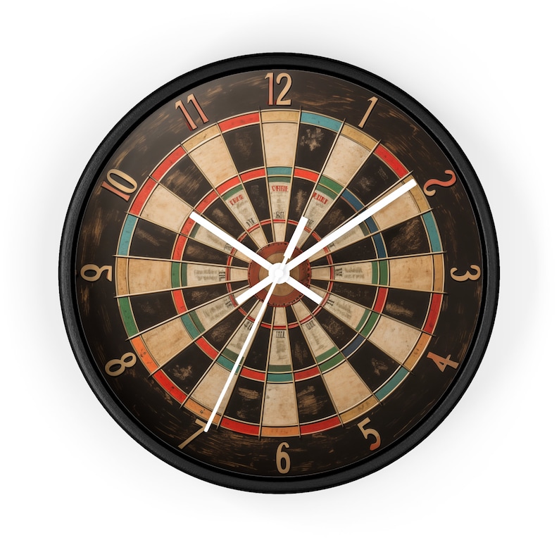 Retro Dartboard Clock, Dart Gifts, Bar Gifts, Dart Board, Gifts for Him