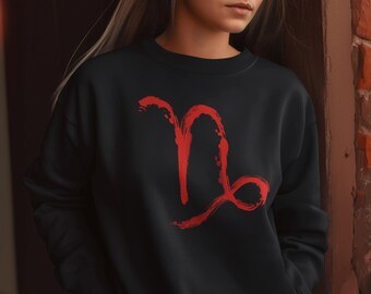 Capricorn punk Inspired Sweatshirt, Capricorn Sweatshirt, grunge Sweatshirt, zodiac Sweatshirt, astrology Sweatshirt, gift for her