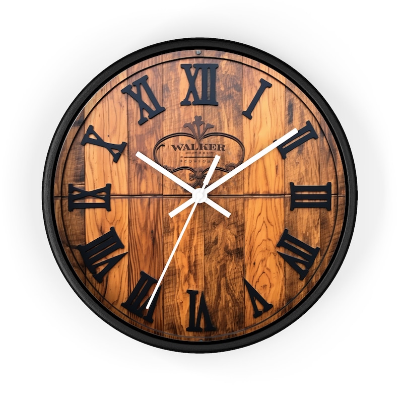 Whiskey Barrel Wall Clock, gift for him, whiskey, Johnnie Walker barrel, drinkers clock image 6