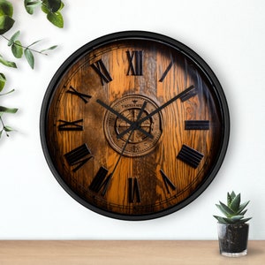 Whiskey Barrel Wall Clock, gift for him, whiskey, Johnnie Walker barrel, drinkers clock