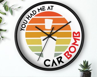 Irish Car Bomb Colorful clock, Car bomb, Irish Car Bomb, Drinking clock, Rainbow shirt, party Clock, gifts for him, gifts for her