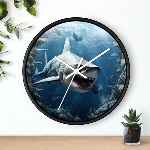 レジンジオラマ『シャークGT-R ディープオーシャンEsc』 壁掛けアート」 Shark Horror Clock, Deep Sea Home Decor, Classic Horror Gift