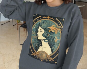 Sweat inspiré du tarot Poissons, sweat Poissons, sweat tarot, sweat zodiaque, sweat astrologie, cadeau pour elle