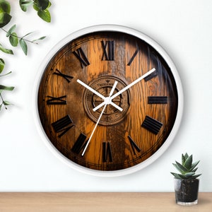 Horloge murale tonneau de whisky, cadeau pour lui, whisky, tonneau Johnnie Walker, horloge pour buveurs image 9