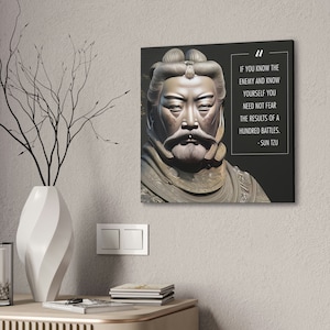 Sun Tzu quote, Art of War, If you know the enemy, Quote canvas, History Appreciation canvas, history canvas, gift for him, gift for her