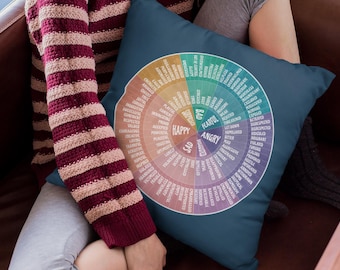 Feelings Wheel Pillow, self love gift, Mental Wellness Decor, Serenity Space, Mindful Living, Self Love Decor, Gift for her