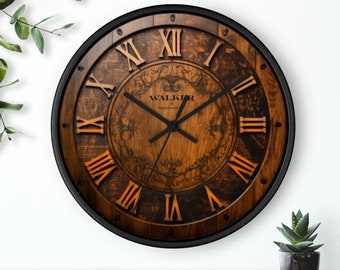Whiskey Barrel Wall Clock, gift for him, whiskey, Johnnie Walker barrel, drinkers clock